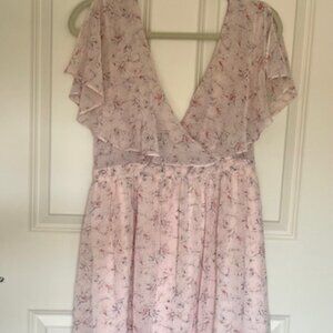 Forever 21 Pink Floral Babydool Dress (L)